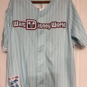Disney Light Blue and White Striped Jersey
